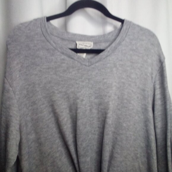 For The Republic Shirt M Women Long Sleeve Cross Front Gray - Picture 11 of 14